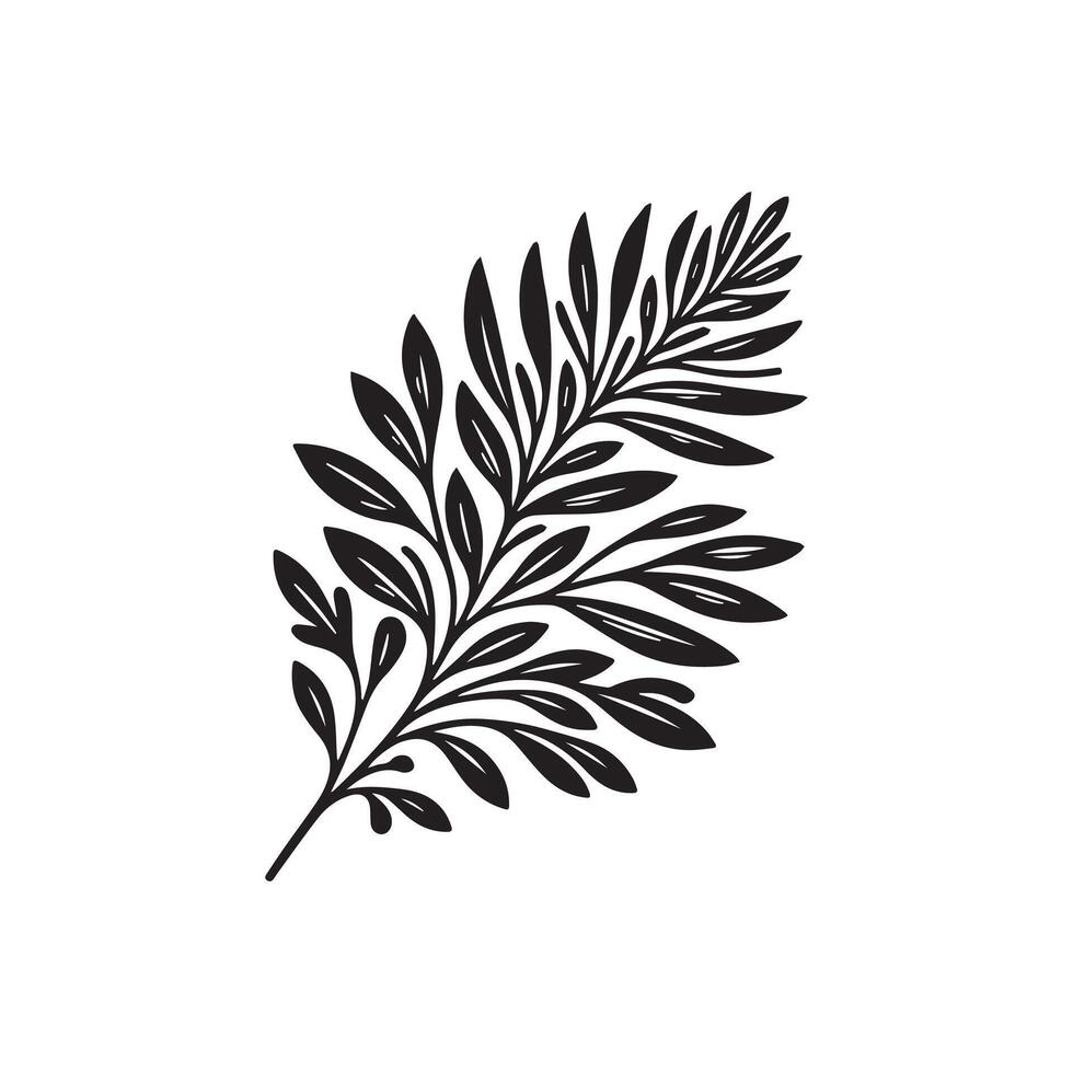 AI generated Aster flower silhouette black and white illustration vector