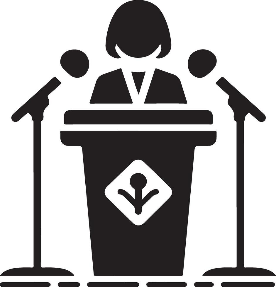Podium Icon Vector Person Public Speech for Presentation white background 27