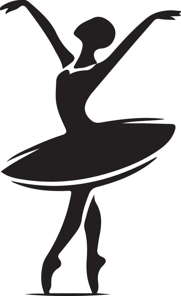 Ballerina Dance vector icon in flat style black color silhouette white background 6