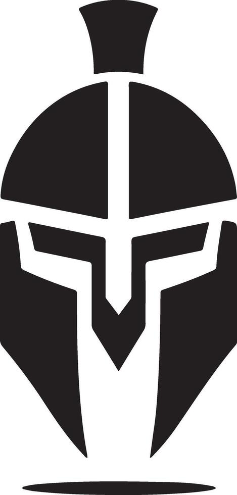 minimal Spartan helmet vector black color silhouette, white background 29