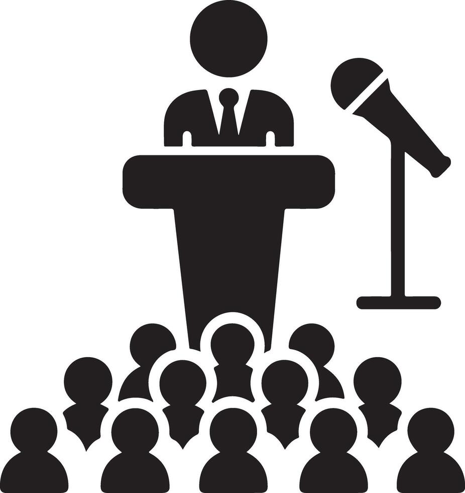 Podium Icon Vector Person Public Speech for Presentation white background 13