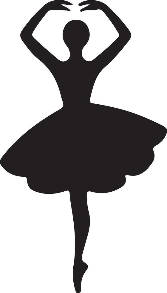 Ballerina Dance vector icon in flat style black color silhouette white background 14