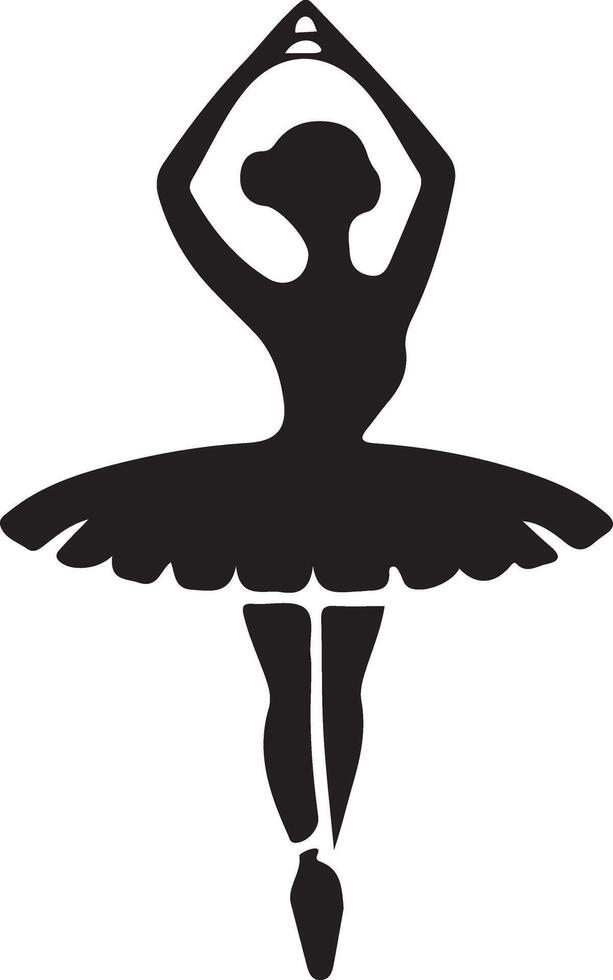 minimal Ballerina vector icon in flat style black color silhouette, white background 8