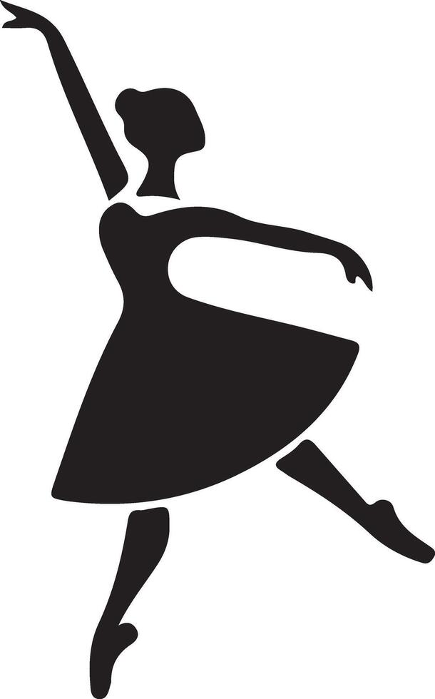 bailarina danza vector icono en plano estilo negro color silueta blanco antecedentes 46