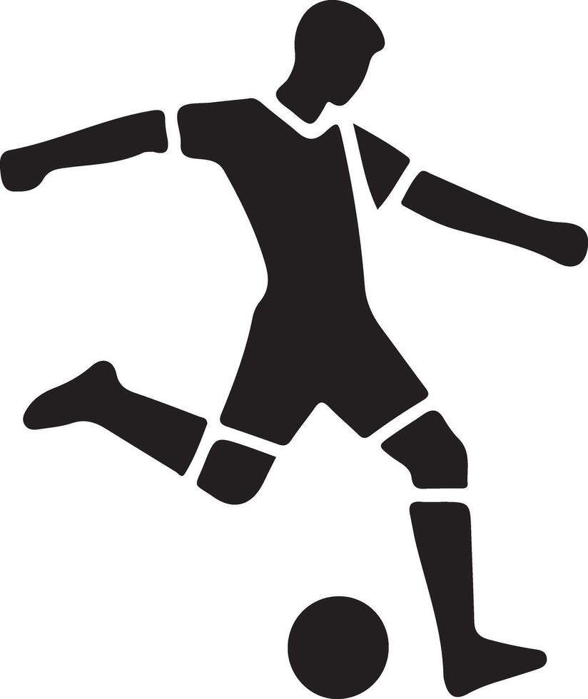Soccer player pose vector icon in flat style black color silhouette, white background 27