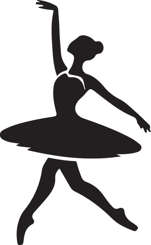 minimal Ballerina vector icon in flat style black color silhouette, white background 3