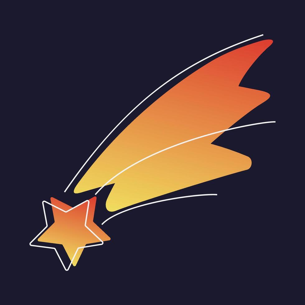 Fiery Star in the Night Sky vector