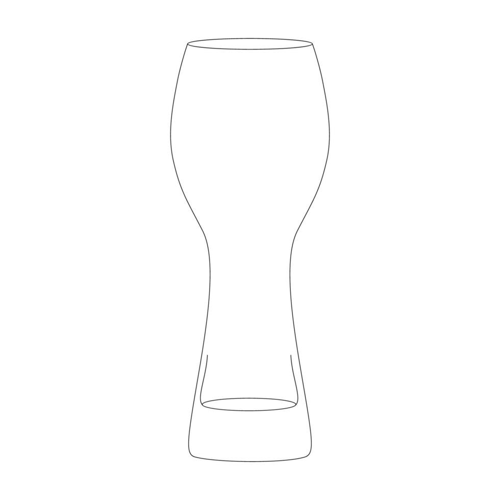 línea dibujo de un cerveza vaso vector