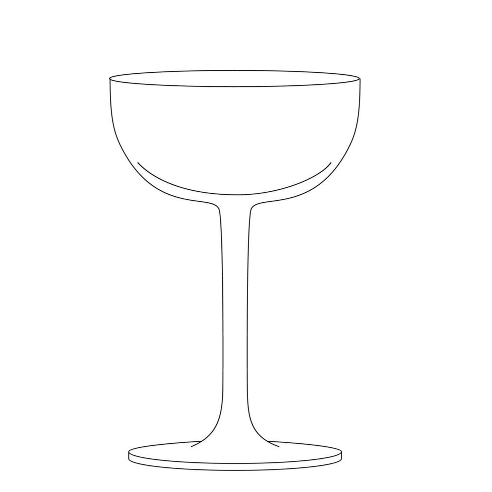 línea dibujo de un vino vaso vector