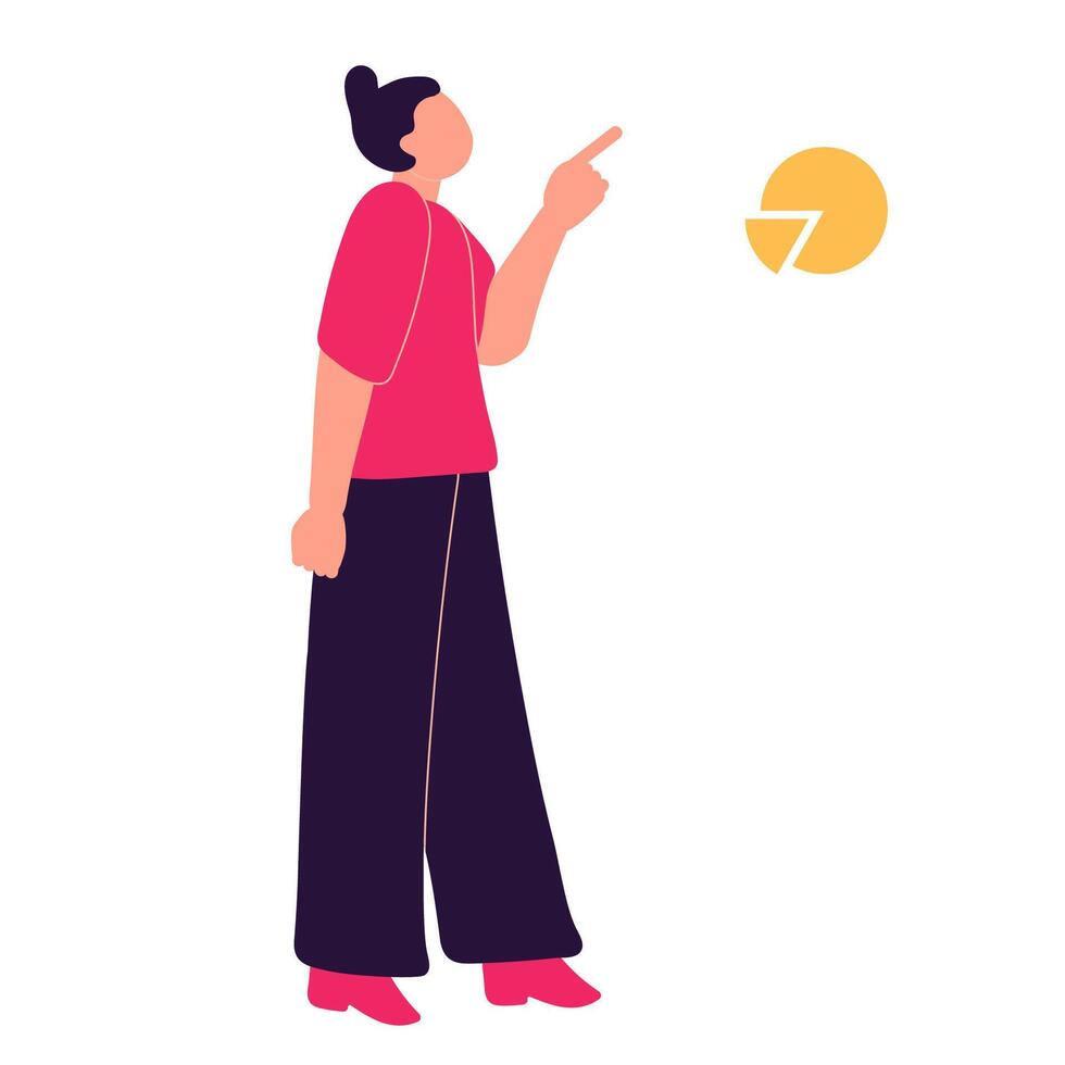 Woman in Pink Shirt Throwing Frisbee vector