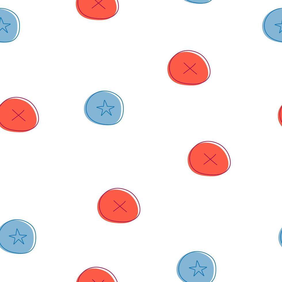 Red and Blue Buttons on White Background vector
