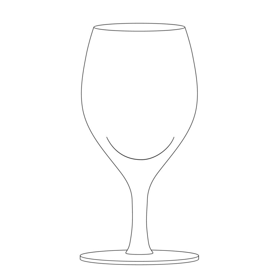 línea dibujo de un vino vaso vector