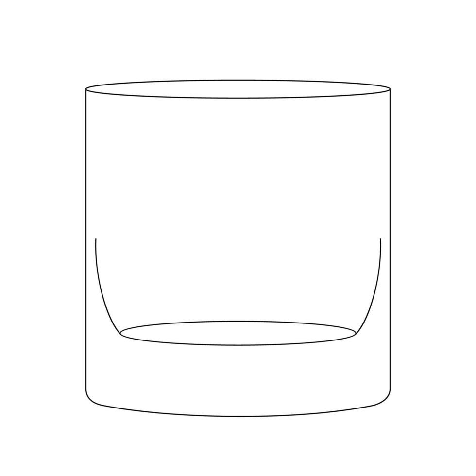 línea dibujo de vaso exhibiendo sus cilíndrico forma vector