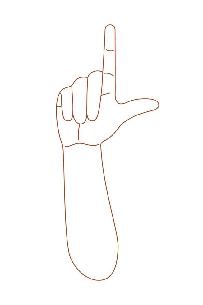 index finger shows gesture upward vector