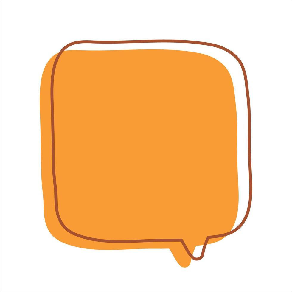 Orange Speech Bubble on White Background vector