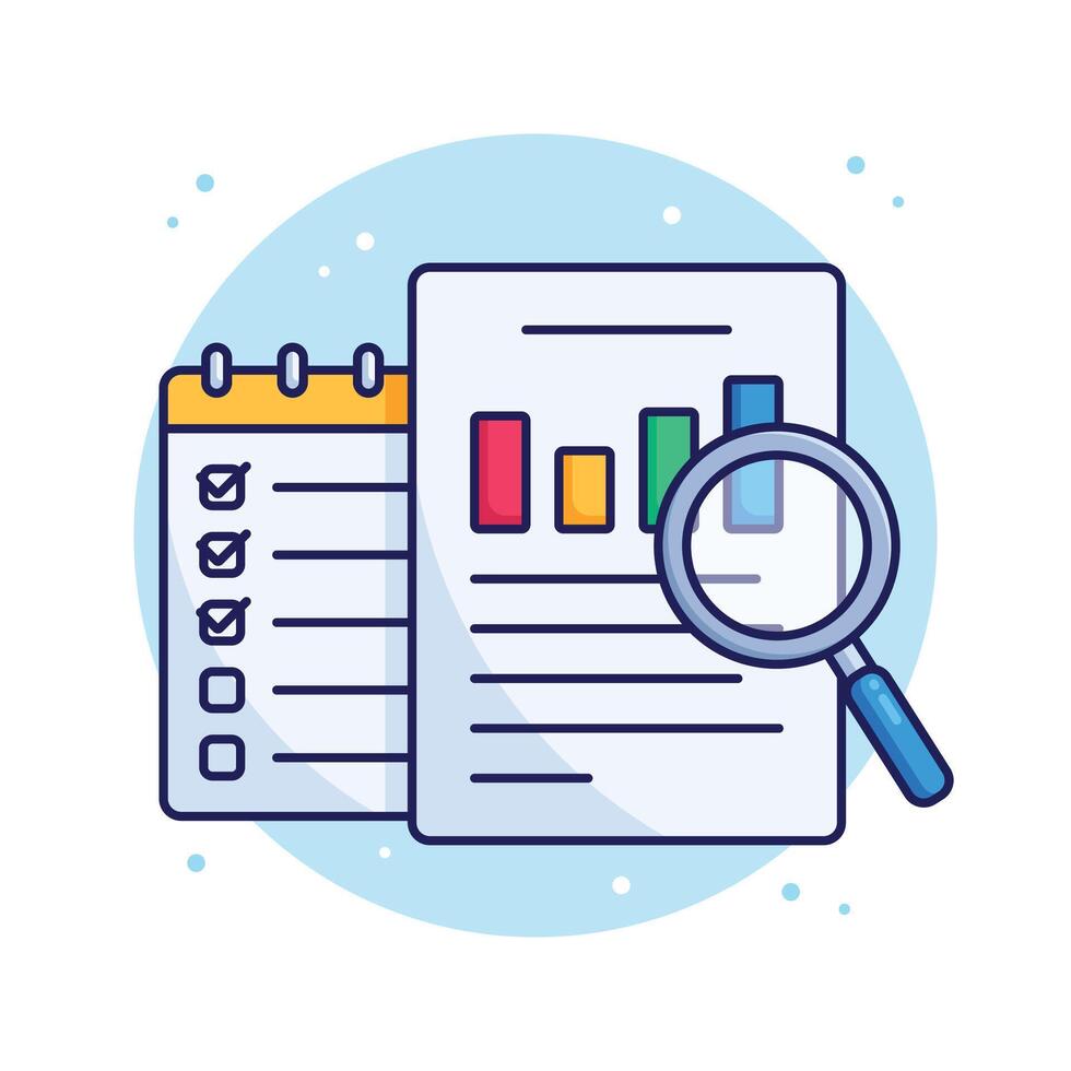 Cartoon Data Research Analysis Concept Illustration vector