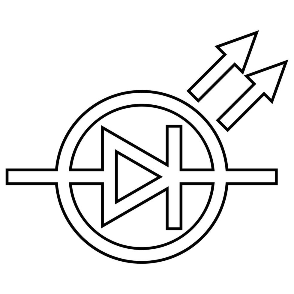 esquemático designacion condujo, semiconductor dispositivo convierte eléctrico Actual ligero radiación vector