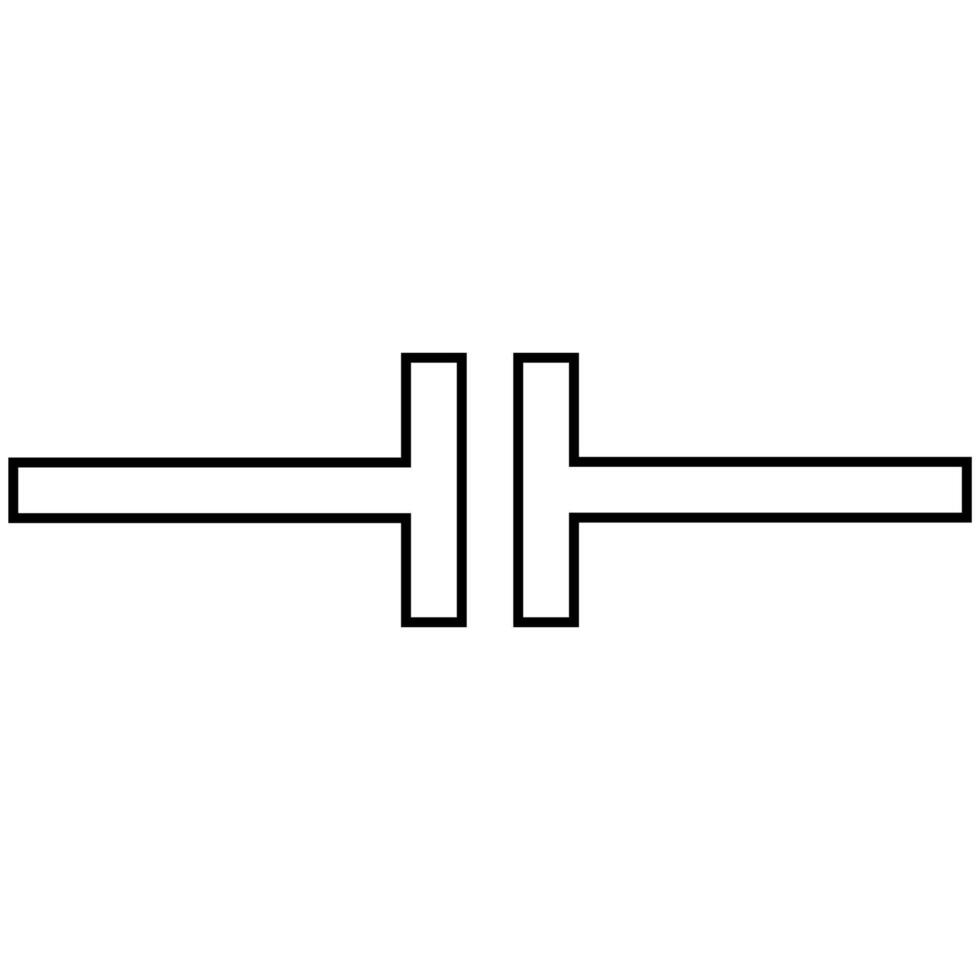 Schematic designation capacitor, capacitor for storing charge electric field energy vector