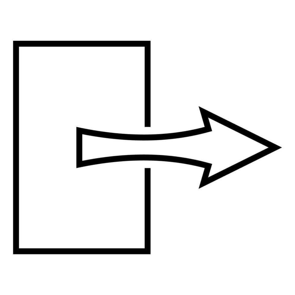 Exit icon, door with arrow out, exit direction out vector