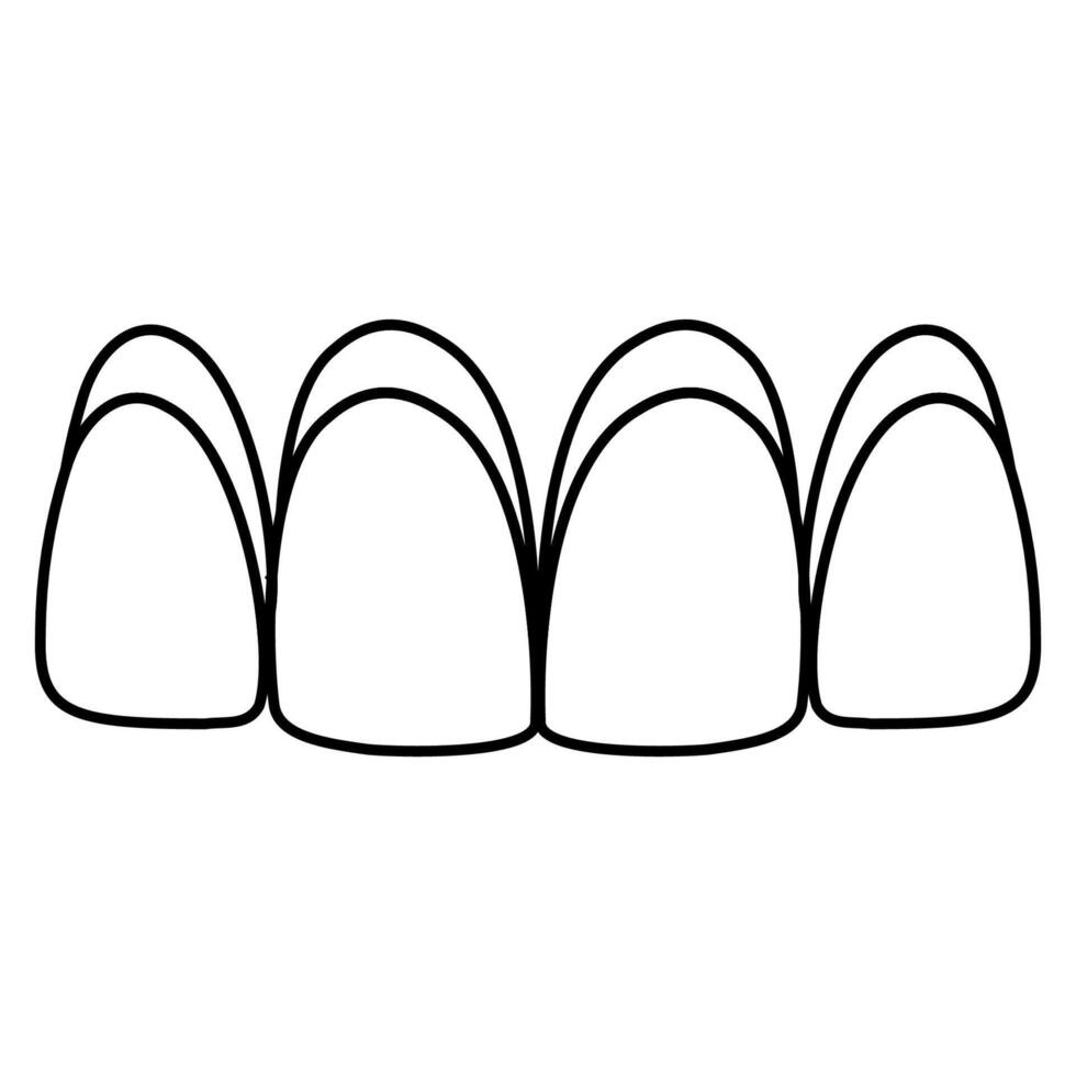 Dental veneers icon, aesthetic prosthetics of front teeth, crown veneer vector