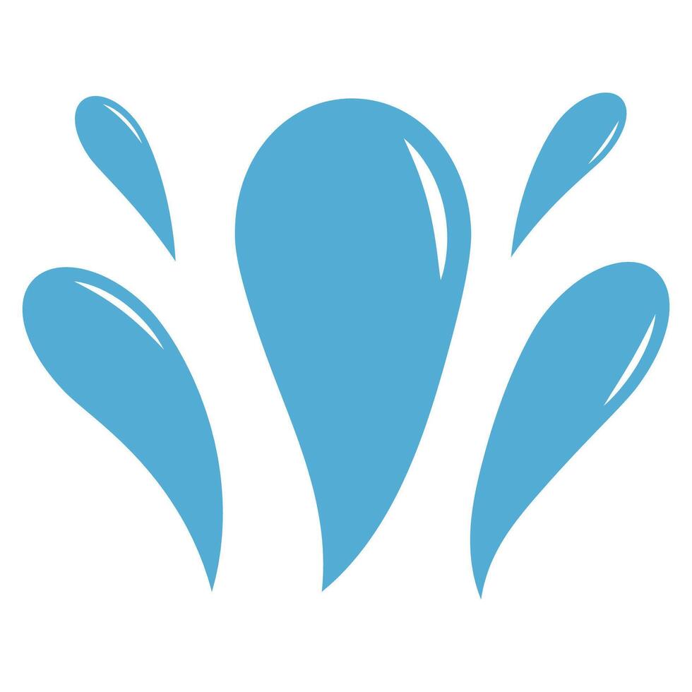 Water day icon, flying blue water drops, splashing drops liquid vector