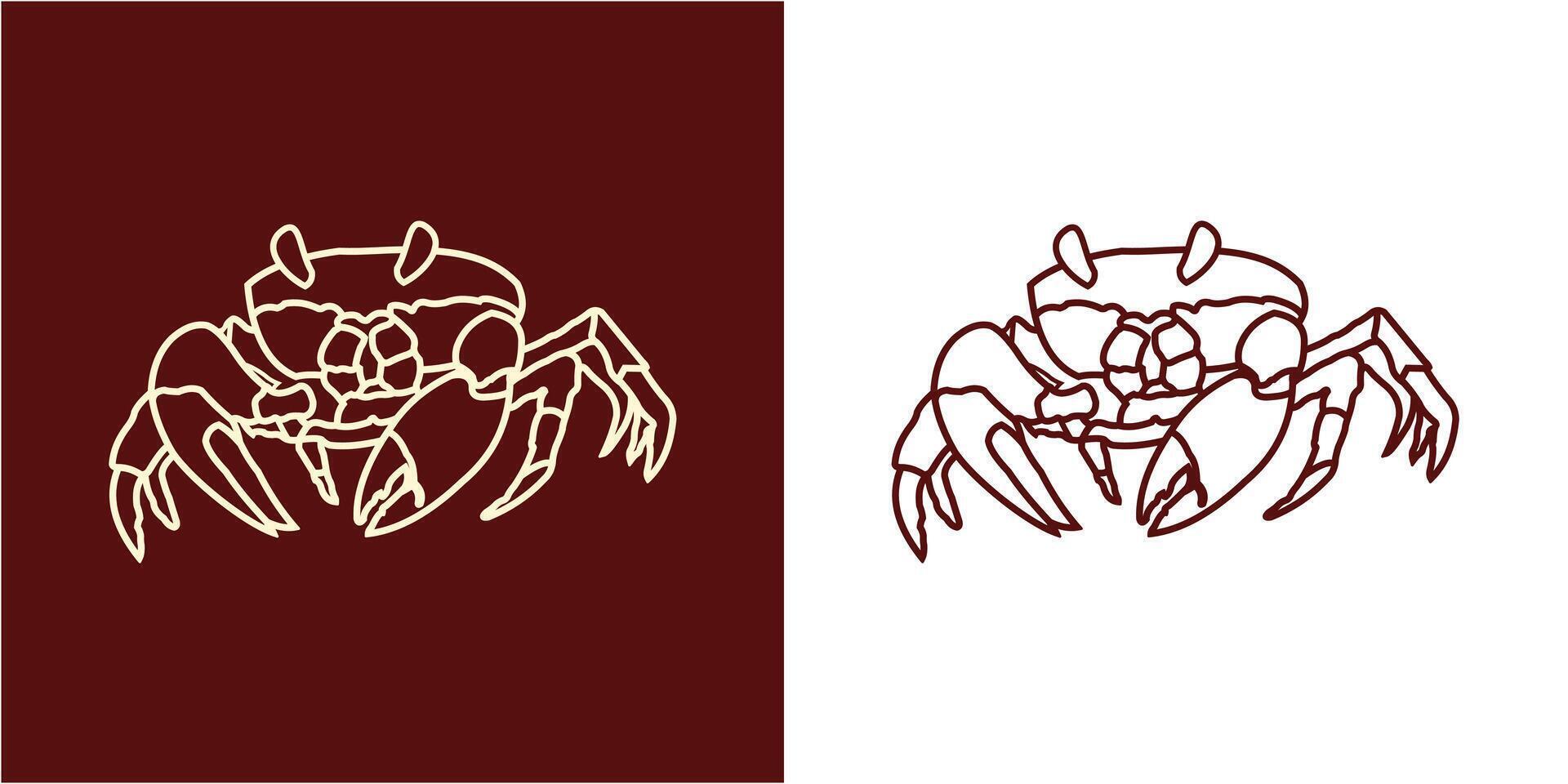 Line Art Crab Vector Template