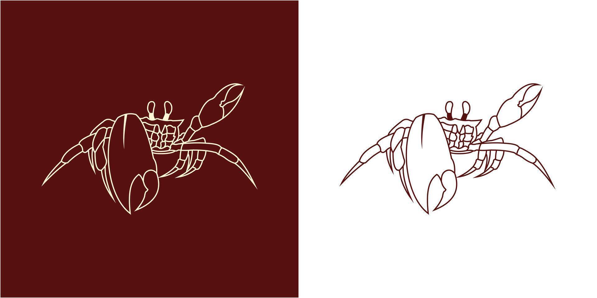 Line Art Crab Vector Design