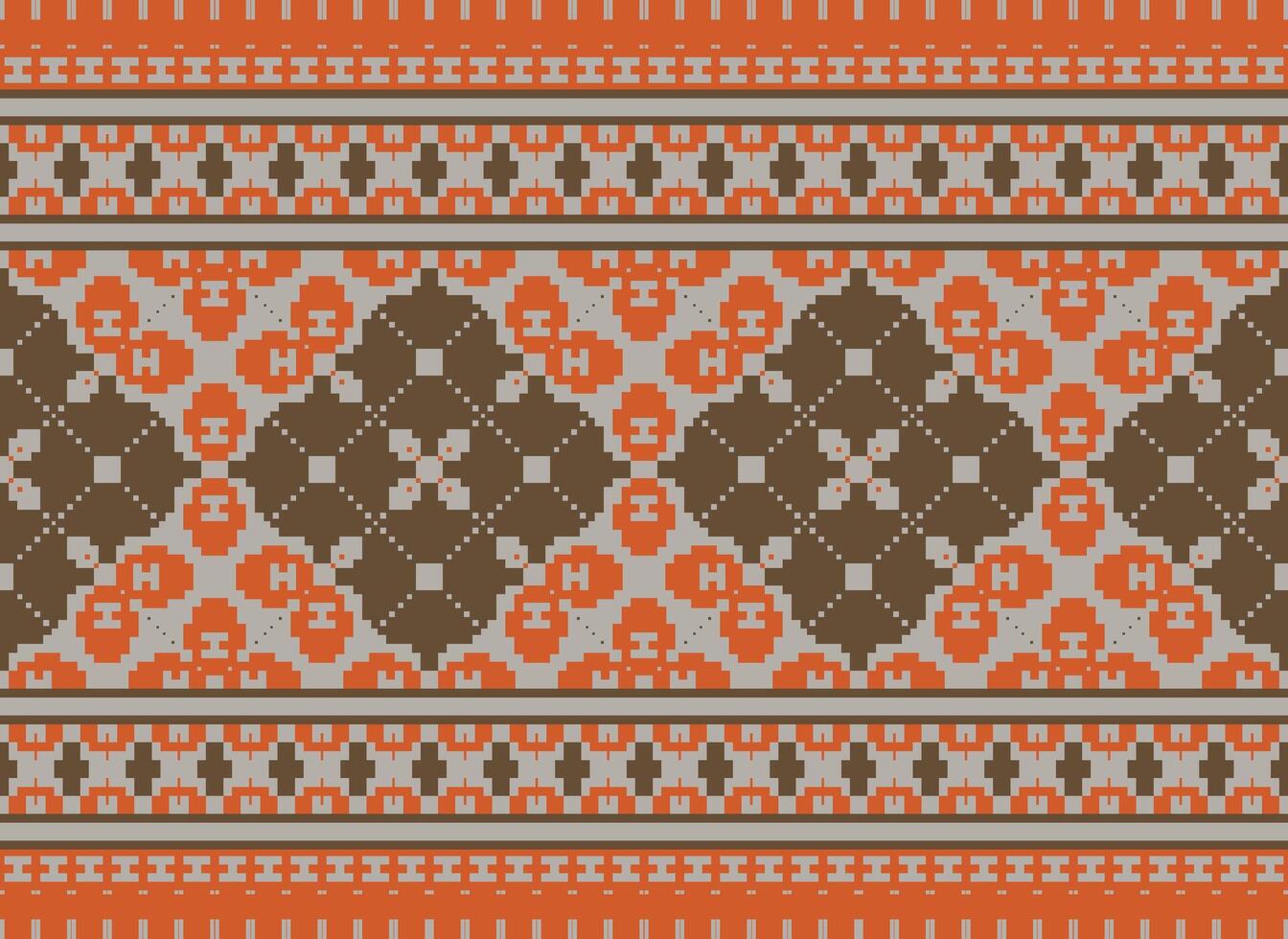 Geometric patterns of modern stylish texture. Borders in the form of a pixel ornament for embroidery, ceramic tiles and textile interior design elements. Seamless illustration vector