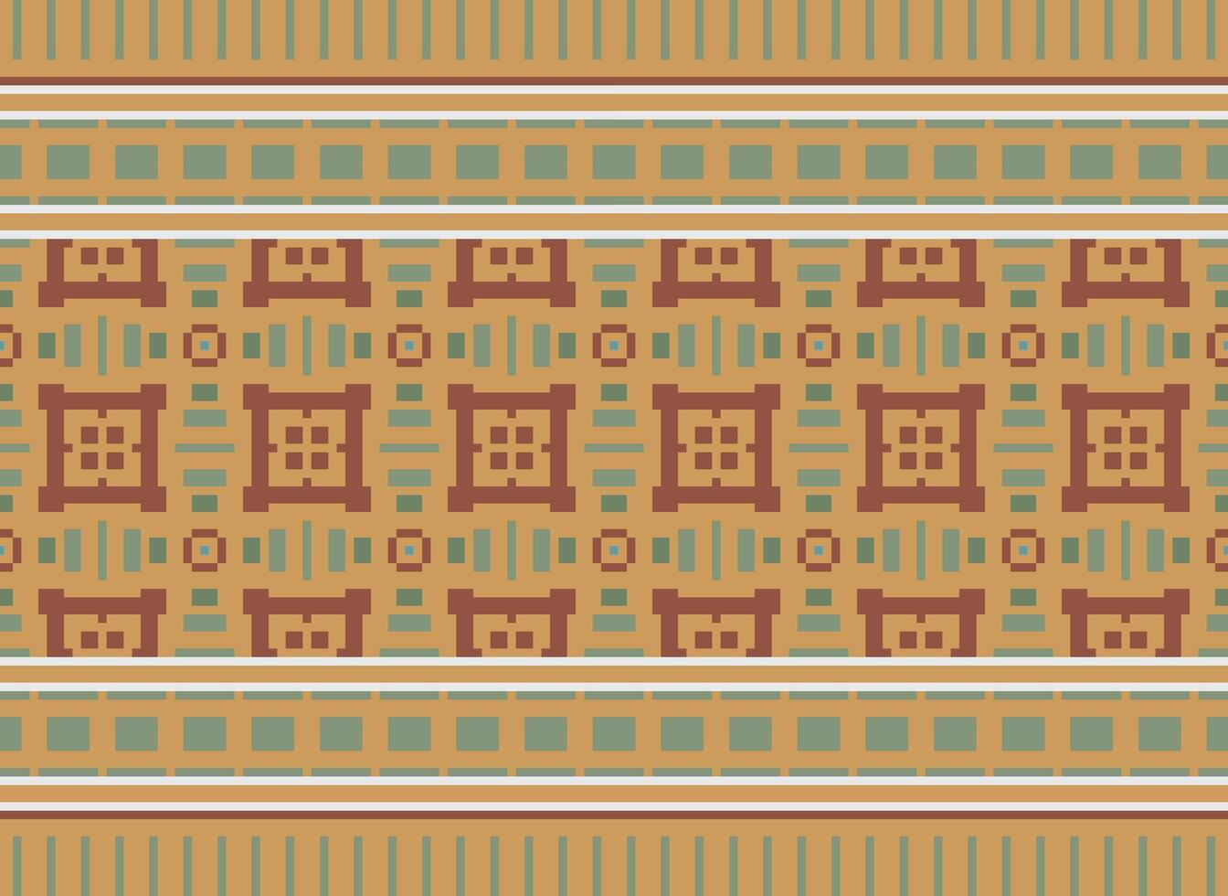 Pixel Ethnic pattern vector background. seamless pattern traditional, Design for background, wallpaper, Batik, fabric, carpet, clothing, wrapping, and textile.ethnic pattern Vector illustration.