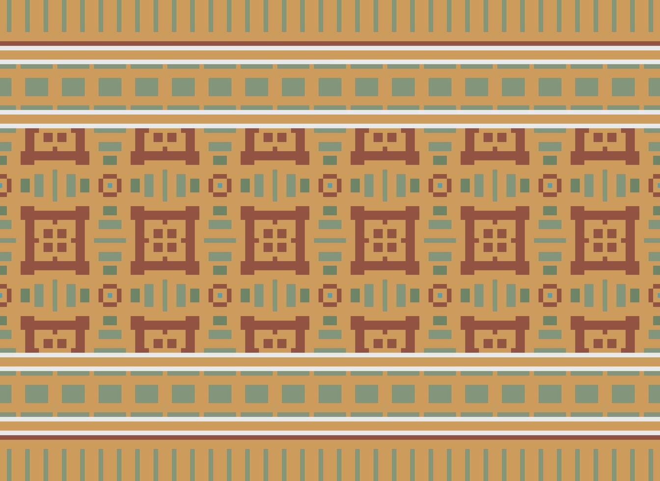 Pixel Ethnic pattern vector background. seamless pattern traditional, Design for background, wallpaper, Batik, fabric, carpet, clothing, wrapping, and textile.ethnic pattern Vector illustration.