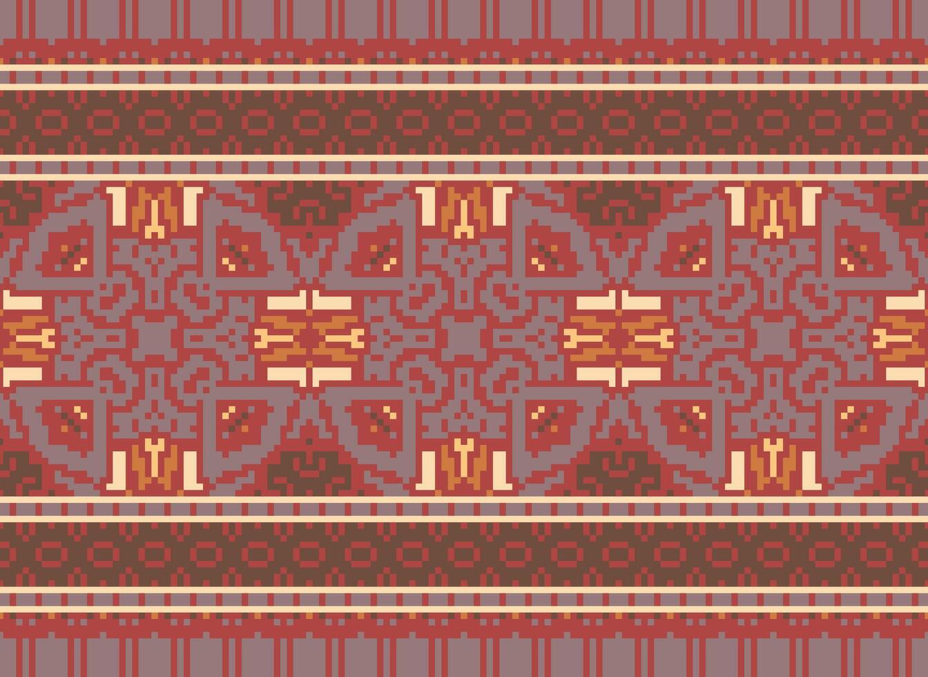 Ethnic geometric fabric pattern Cross Stitch.Ikat embroidery Ethnic oriental Pixel pattern blue background. Abstract,vector,illustration. Texture,clothing,frame,decoration,motifs,silk wallpaper. vector