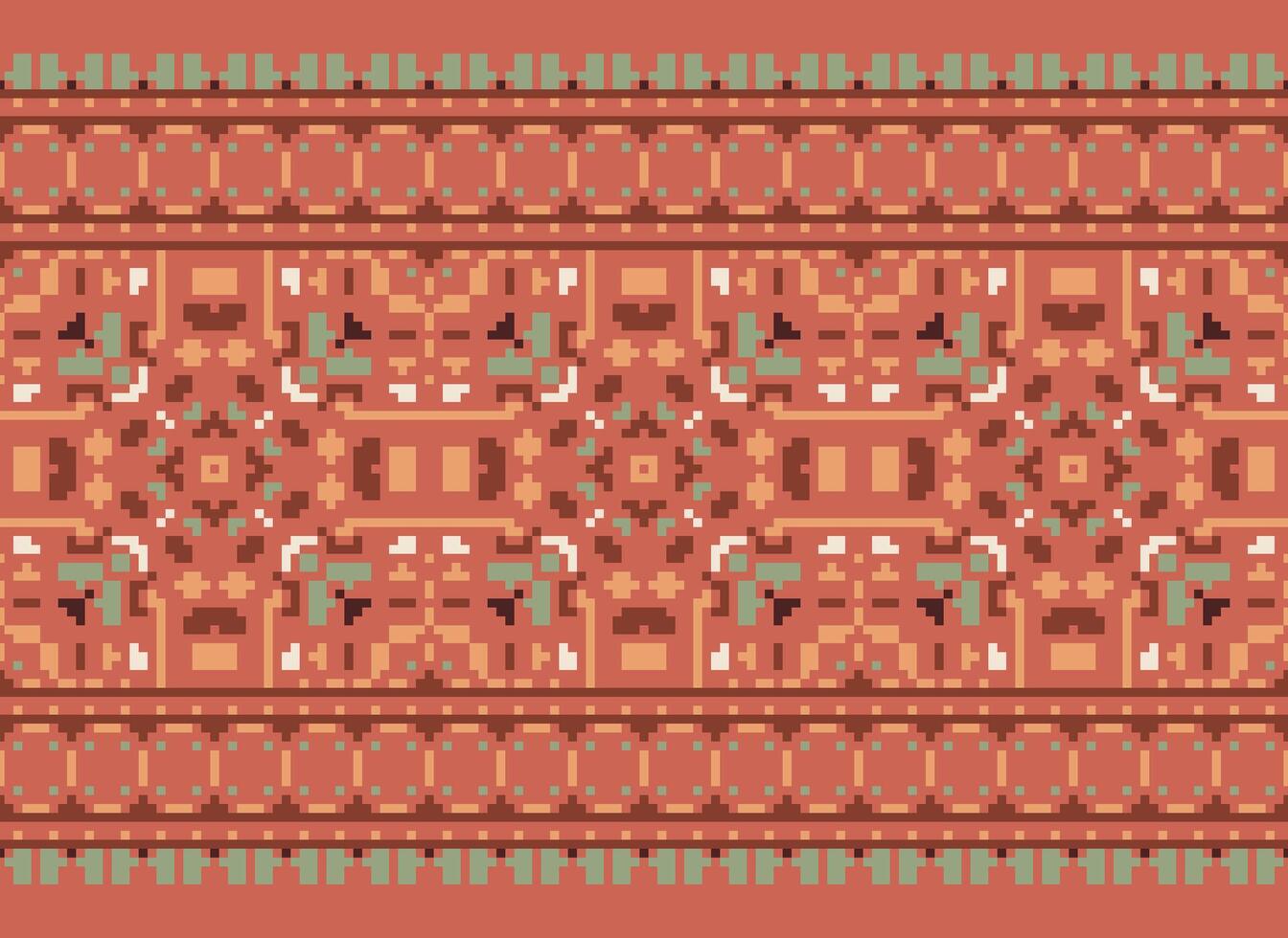 Ethnic geometric fabric pattern Cross Stitch.Ikat embroidery Ethnic oriental Pixel pattern blue background. Abstract,vector,illustration. Texture,clothing,frame,decoration,motifs,silk wallpaper. vector