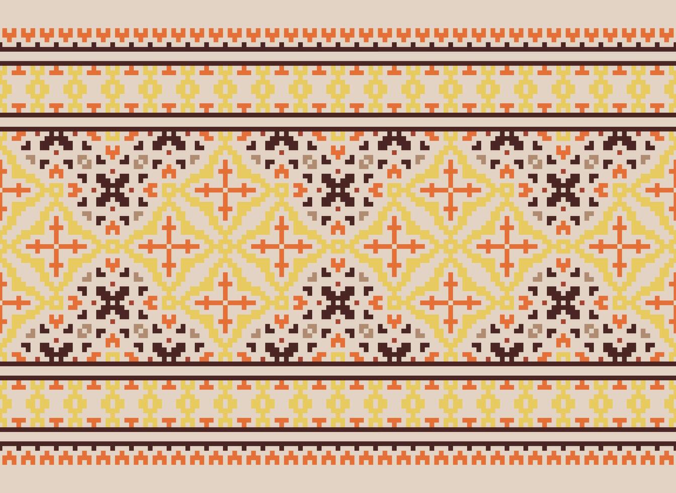 Pixel Ethnic pattern vector background. seamless pattern traditional, Design for background, wallpaper, Batik, fabric, carpet, clothing, wrapping, and textile.ethnic pattern Vector illustration.