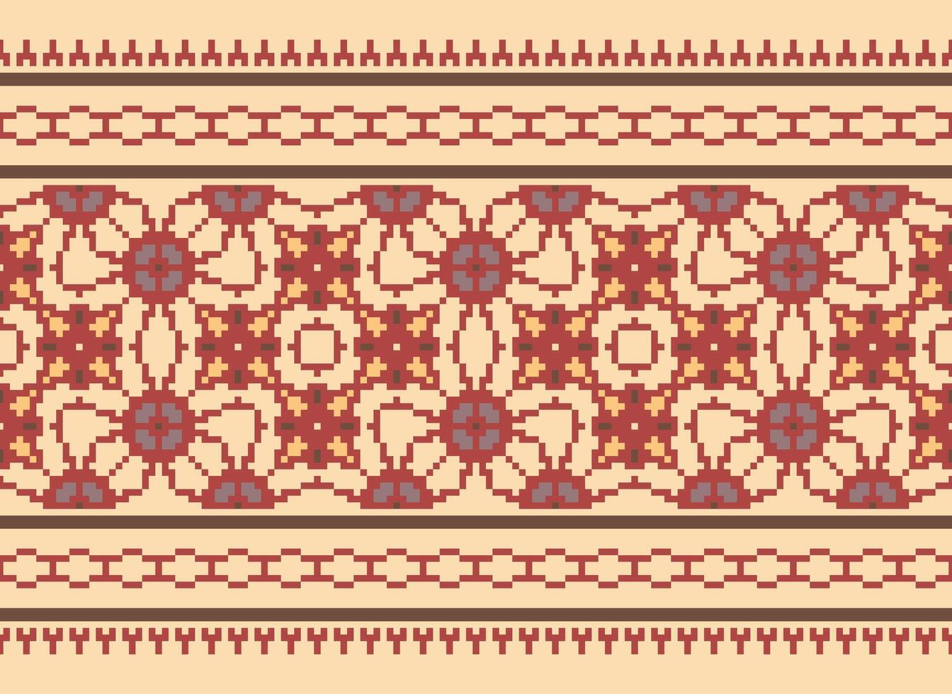 A beautiful textile digital design set of damask Mughal Paisley ornamental ikat Ethnic cross stitch pattern decor border retro luxury style wallpaper gift card frame for women cloth front back dupatta vector