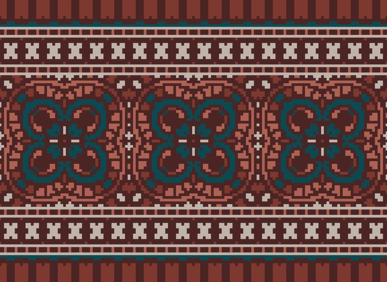 étnico geométrico tela modelo cruzar puntada.ikat bordado étnico oriental píxel modelo azul antecedentes. resumen, vector, ilustración. textura,ropa,marco,decoración,motivos,seda fondo de pantalla. vector