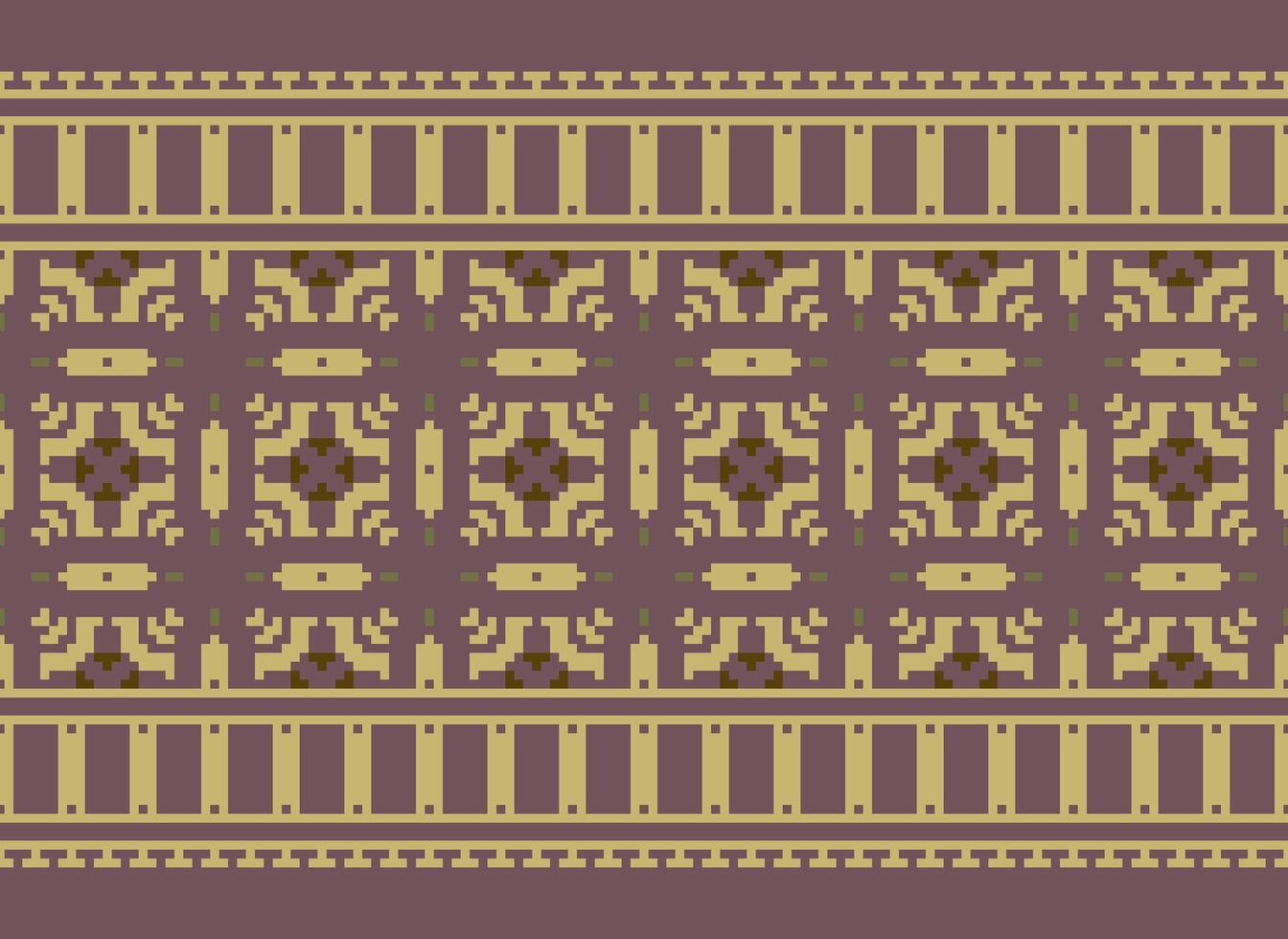 Cross Stitch pattern with Floral Designs. Traditional cross stitch needlework. Geometric Ethnic pattern, Embroidery, Textile ornamentation, fabric, Hand stitched pattern, Cultural stitching pixel art. vector