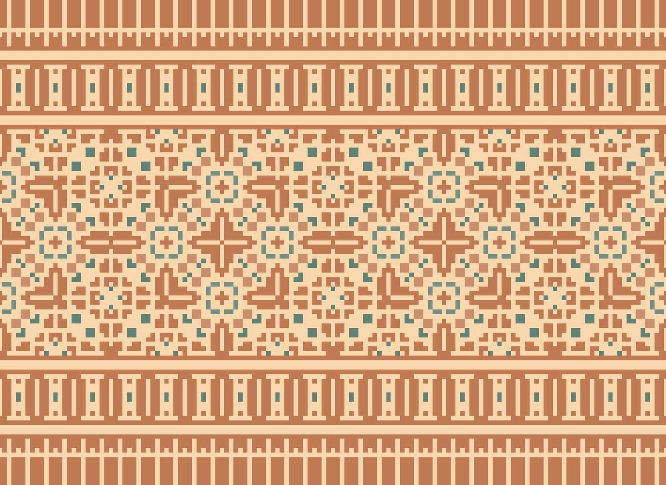 Pixel Ethnic pattern vector background. seamless pattern traditional, Design for background, wallpaper, Batik, fabric, carpet, clothing, wrapping, and textile.ethnic pattern Vector illustration.