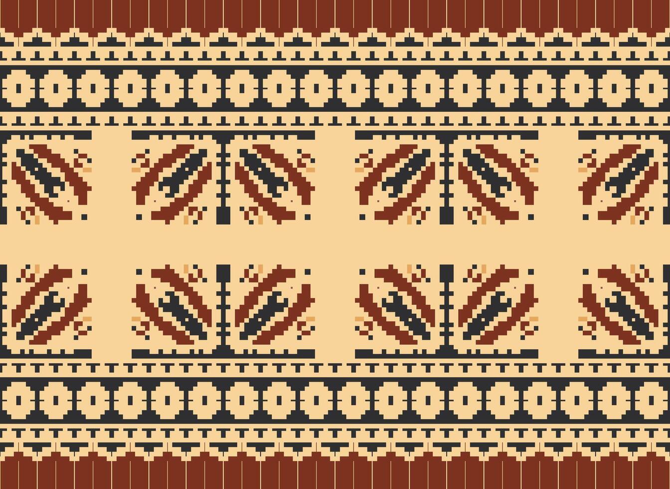 Ethnic geometric fabric pattern Cross Stitch.Ikat embroidery Ethnic oriental Pixel pattern blue background. Abstract,vector,illustration. Texture,clothing,frame,decoration,motifs,silk wallpaper. vector