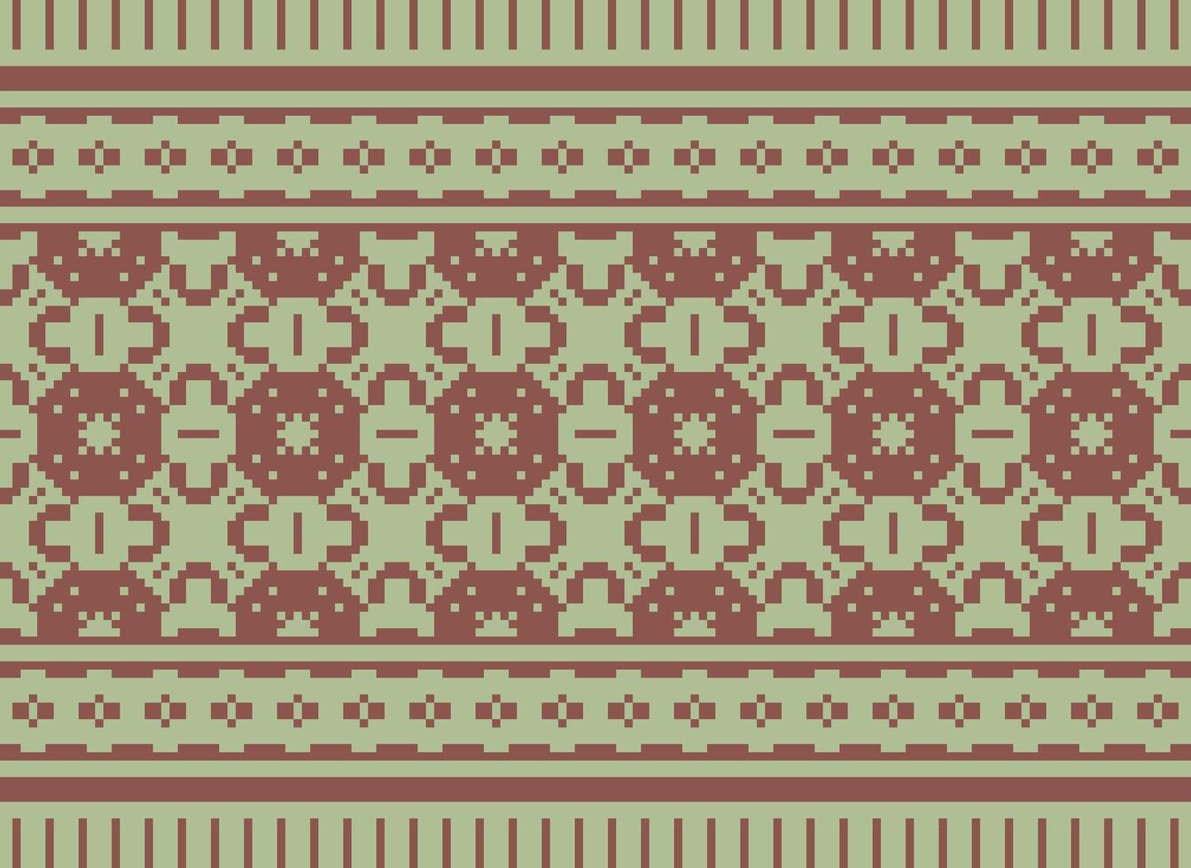 A Floral pixel art pattern on grey background.geometric ethnic oriental embroidery vector illustration. pixel style, abstract background, cross stitch.design for texture, fabric, cloth, scarf, print