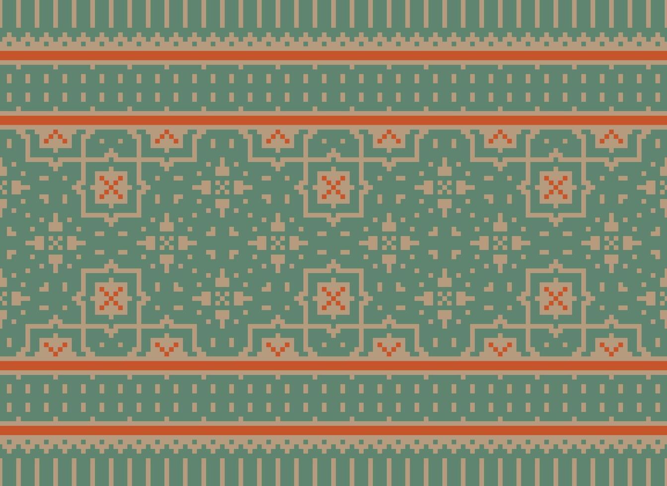 geométrico patrones de moderno elegante textura. fronteras en el formar de un píxel ornamento para bordado, cerámico losas y textil interior diseño elementos. sin costura ilustración vector