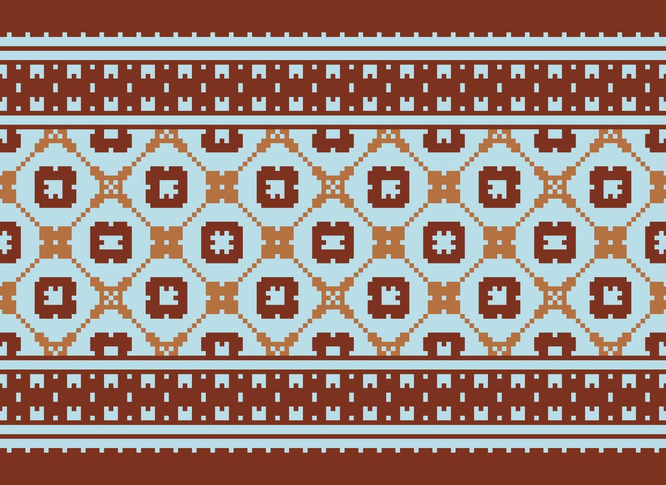 Geometric patterns of modern stylish texture. Borders in the form of a pixel ornament for embroidery, ceramic tiles and textile interior design elements. Seamless illustration vector