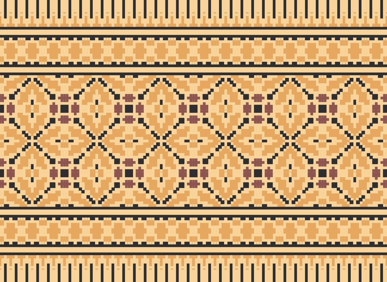 A Floral pixel art pattern on grey background.geometric ethnic oriental embroidery vector illustration. pixel style, abstract background, cross stitch.design for texture, fabric, cloth, scarf, print