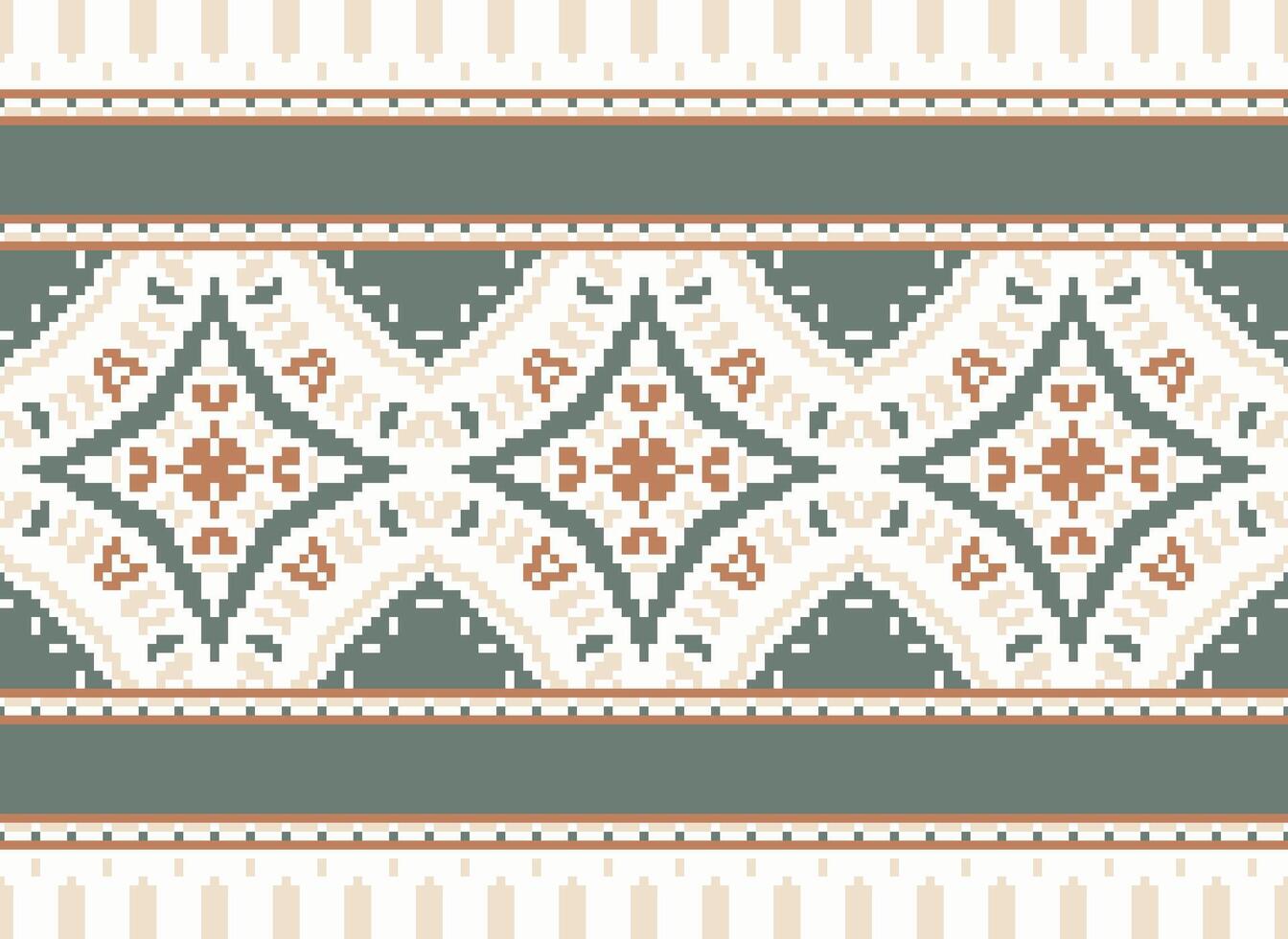 Ethnic geometric fabric pattern Cross Stitch.Ikat embroidery Ethnic oriental Pixel pattern blue background. Abstract,vector,illustration. Texture,clothing,frame,decoration,motifs,silk wallpaper. vector