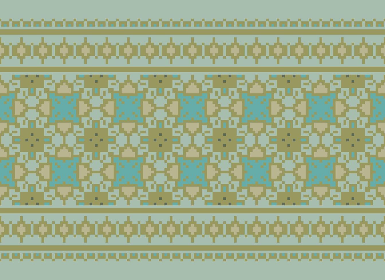 Pixel Ethnic pattern vector background. seamless pattern traditional, Design for background, wallpaper, Batik, fabric, carpet, clothing, wrapping, and textile.ethnic pattern Vector illustration.