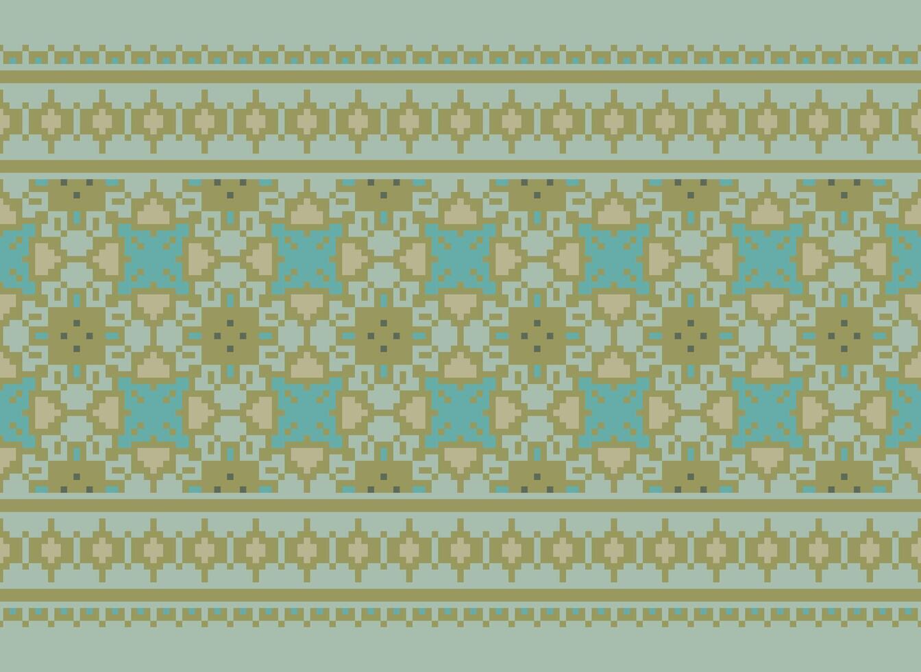 Pixel Ethnic pattern vector background. seamless pattern traditional, Design for background, wallpaper, Batik, fabric, carpet, clothing, wrapping, and textile.ethnic pattern Vector illustration.