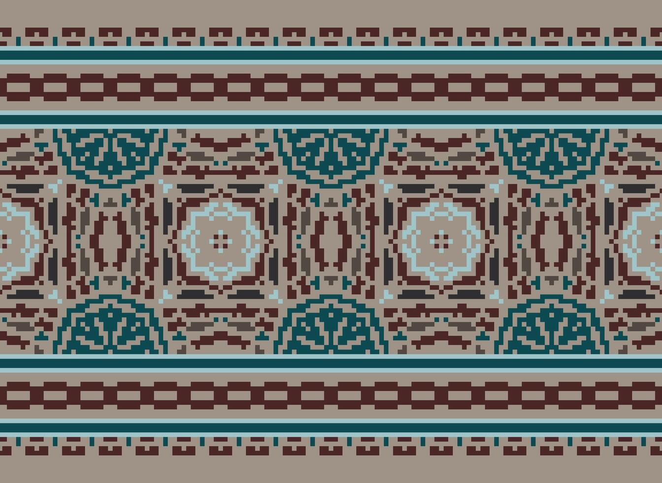 píxel étnico modelo vector antecedentes. sin costura modelo tradicional, diseño para fondo, fondo de pantalla, batik, tela, alfombra, ropa, envase, y textil.étnico modelo vector ilustración.