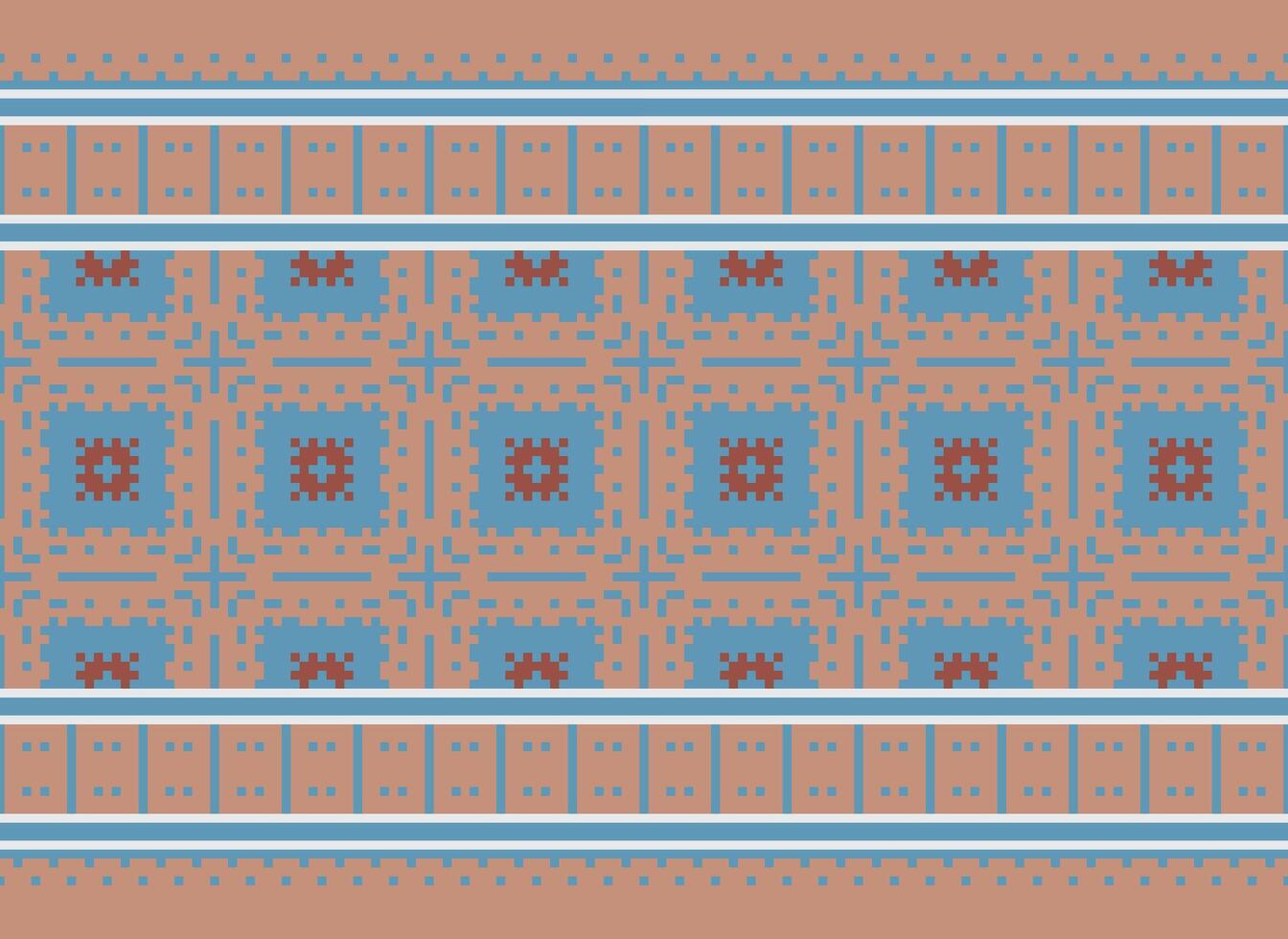 Pixel Ethnic pattern vector background. seamless pattern traditional, Design for background, wallpaper, Batik, fabric, carpet, clothing, wrapping, and textile.ethnic pattern Vector illustration.