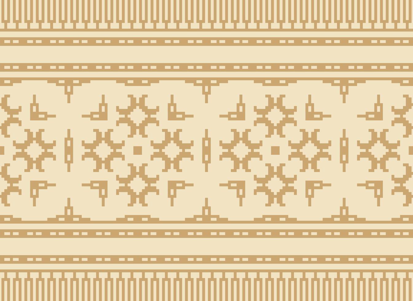 Pixel Cross Stitch pattern with Floral Designs. Traditional cross stitch needlework. Geometric Ethnic pattern, Embroidery, Textile ornamentation, fabric, Hand stitched pattern, pixel art. vector