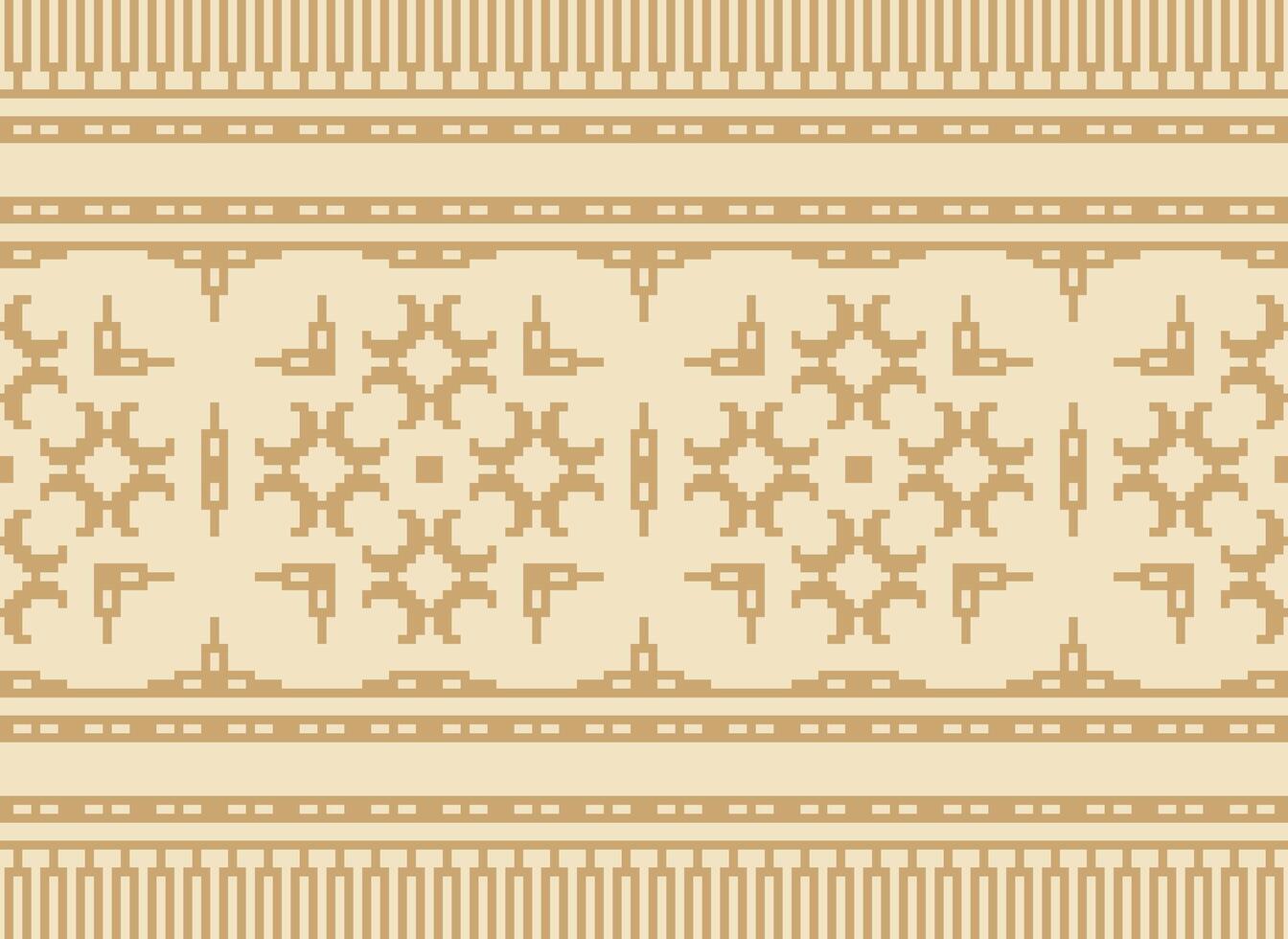 píxel cruzar puntada modelo con floral diseños tradicional cruzar puntada costura. geométrico étnico patrón, bordado, textil ornamentación, tela, mano cosido patrón, píxel Arte. vector