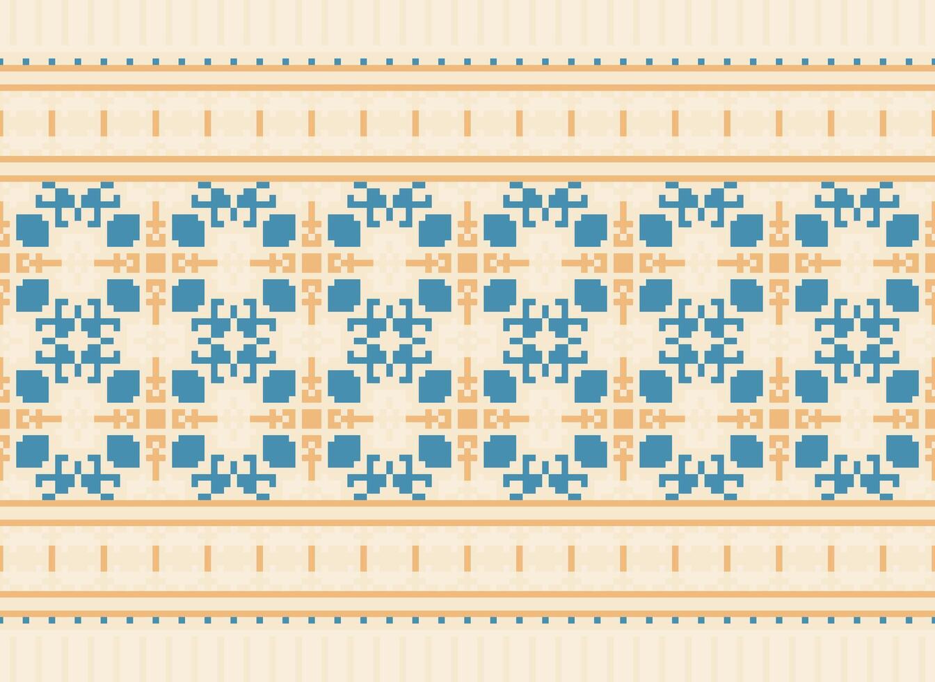 cruzar puntada borde. bordado cruzar puntada. étnico patrones. geométrico étnico indio modelo. nativo étnico patrón.textura textil tela ropa prendas de punto impresión. píxel horizontal sin costura vector. vector